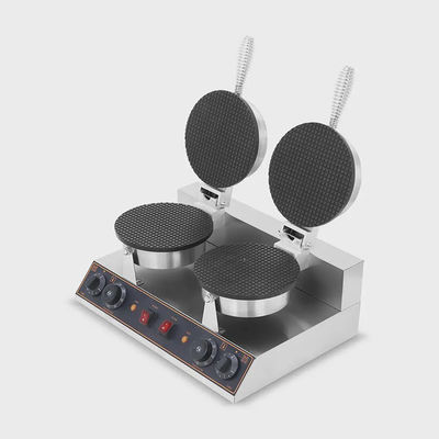 Forma rotonda Non-stick Waffle Cone Maker 2023 Tipo Double Head Ice-cream Cone Machine