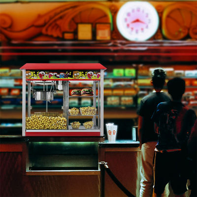 Macchina elettrica per la produzione di popcorn 860*420*740mm Grande capacità Commerciale con scaldabagni