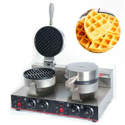 Produttore di waffle elettrico non appiccicoso a 2 piastre con maniglia anti-bruciore e 220V