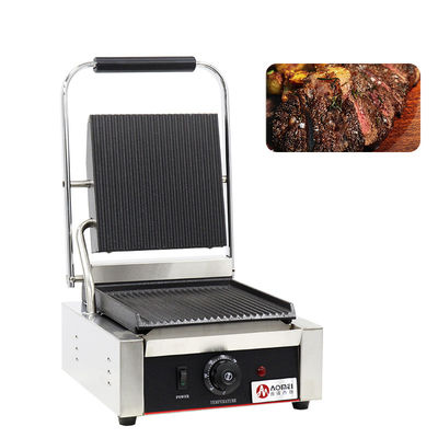 Acciaio inossidabile a testa singola Panini Press Grill Sandwich Grill di contatto elettrico Commerciale