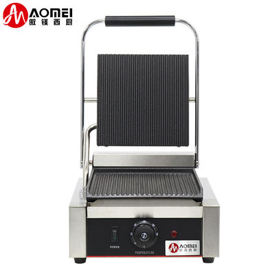 Acciaio inossidabile a testa singola Panini Press Grill Sandwich Grill di contatto elettrico Commerciale