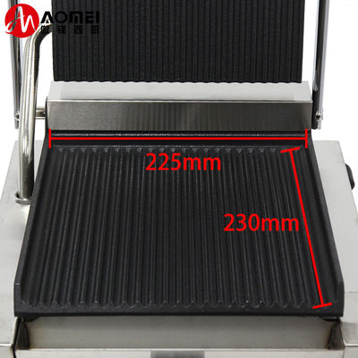 Acciaio inossidabile a testa singola Panini Press Grill Sandwich Grill di contatto elettrico Commerciale