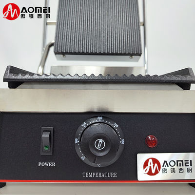 Acciaio inossidabile a testa singola Panini Press Grill Sandwich Grill di contatto elettrico Commerciale
