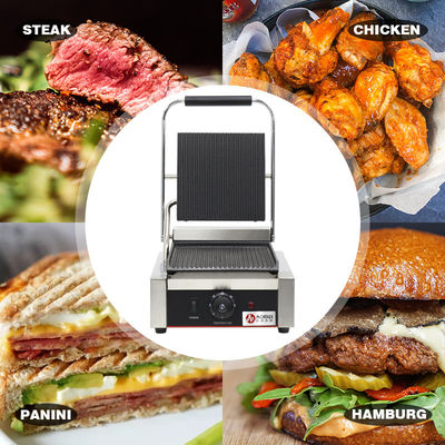 Acciaio inossidabile a testa singola Panini Press Grill Sandwich Grill di contatto elettrico Commerciale