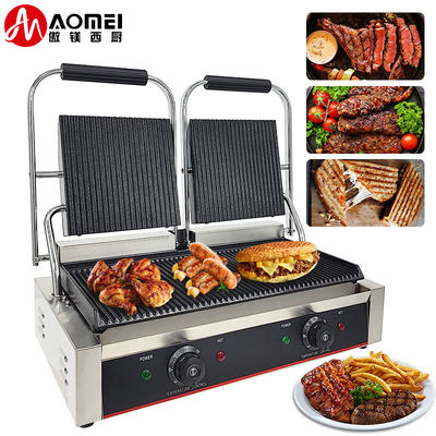 Cucina Cucina Cucina BBQ Fumo Grill elettrico commerciale a contatto con piastra doppia