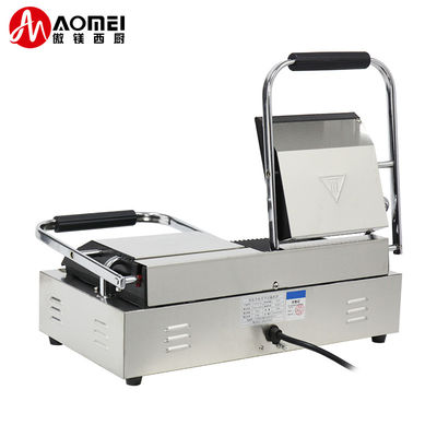 Grill elettrico a scanalatura completa commerciale con presse Panini Burger Press in ghisa antiaderente