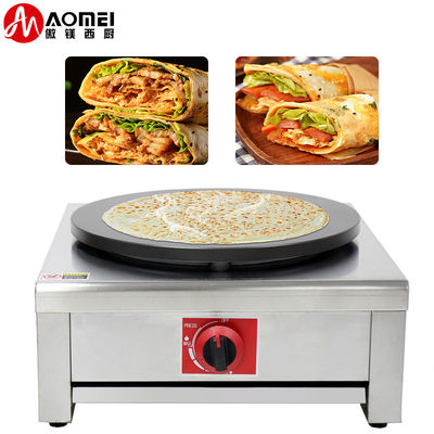 Acciaio inossidabile vantaggio macchina crepe a gas a testa singola con bastone crepe pancake commerciale