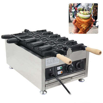 220v elettrico 5 pcs bocca aperta forma pesce Waffle Maker Taiyaki macchina 375 * 700 * 290