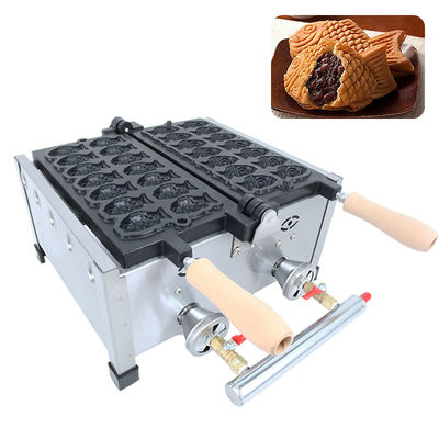 8.15 KG antiaderente 14pcs piccolo pesce a forma di waffle Maker acciaio inossidabile Taiyaki macchina gas