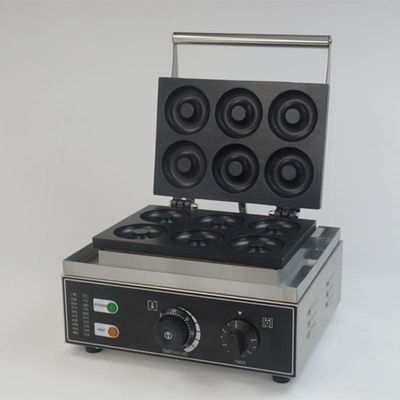 Fabbricante di ciambelle elettrico antiaderente per pasticceria, negozio di dolci, macchina per fare ciambelle da 6 pezzi