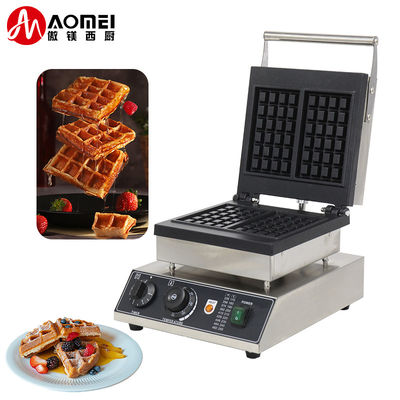 Macchina per la produzione di waffle all'aperto con forma quadrata antiaderente e fonte di alimentazione elettrica