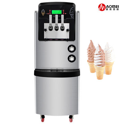 Sistema di pre raffreddamento Fabbricante di gelato morbido con 3 sapori 540x850x1500mm in acciaio inossidabile