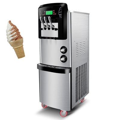 Sistema di pre raffreddamento Fabbricante di gelato morbido con 3 sapori 540x850x1500mm in acciaio inossidabile