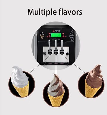 Sistema di pre raffreddamento Fabbricante di gelato morbido con 3 sapori 540x850x1500mm in acciaio inossidabile