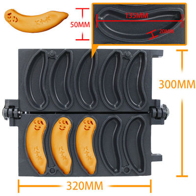 Hotel Banana Waffle Machine Fabbricante di Waffle a bolle in acciaio inossidabile antiaderente 11,25 KG