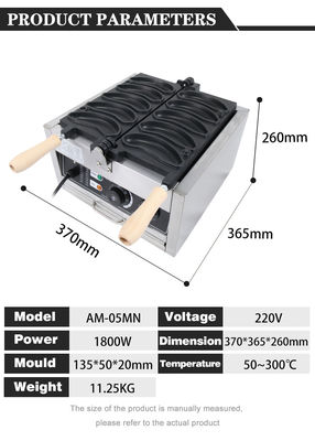 Hotel Banana Waffle Machine Fabbricante di Waffle a bolle in acciaio inossidabile antiaderente 11,25 KG