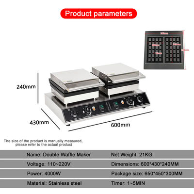 Piazza Commerciale Belga Panetteria Waffle con 4KW di potenza e veloce waffle Making