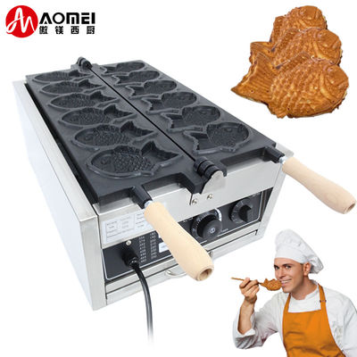 Fabbricante di waffle di pesce in acciaio inossidabile con piatti intercambiabili