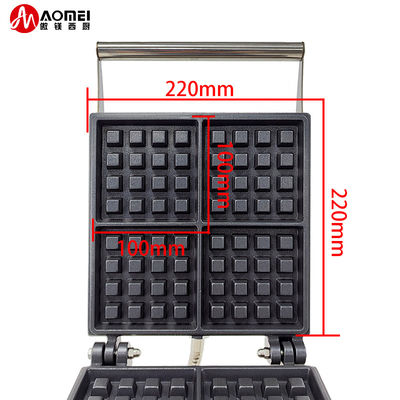 Nonstick Electric Belgian Waffle Maker 4pcs Rectangle Waffle Baking Machine per snack
