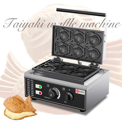 385*275*230mm Commerciale 6pcs Mini Fish Shape Waffle Maker Pesce d'oro Taiyaki Machine
