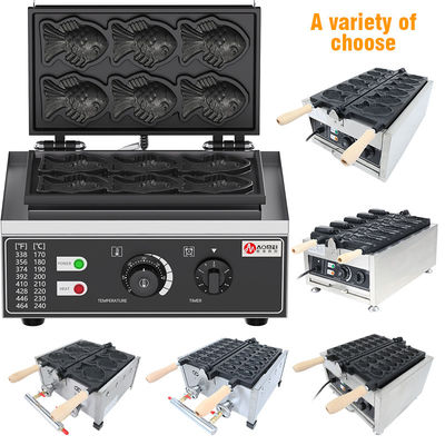 385*275*230mm Commerciale 6pcs Mini Fish Shape Waffle Maker Pesce d'oro Taiyaki Machine