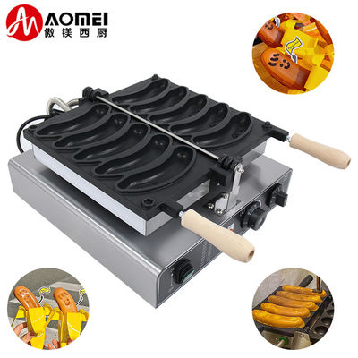 Macchina per fare waffle antiaderente 5 pezzi per waffle elettrici alla banana da 1800 W 510 * 400 * 190 mm