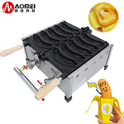 AM-05R Non-stick Coating Banana Shape Waffle Makers per Waffle lunghe elettriche da 5 pezzi