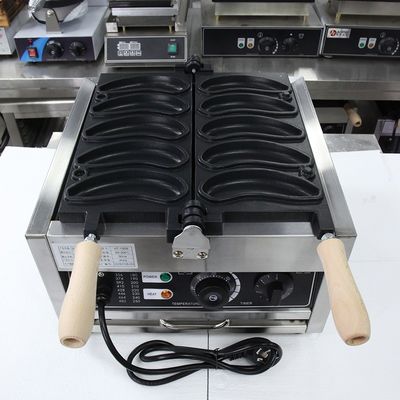 Altre macchine per snack Commercial Banana Shape Electric Waffle Wafer Maker 370*365*260mm