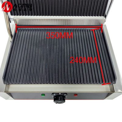 Macchina per piastre per grill con contatto in ghisa elettrica commerciale da 220 V