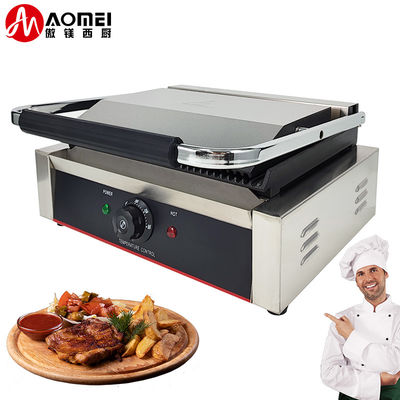Macchina per piastre per grill con contatto in ghisa elettrica commerciale da 220 V