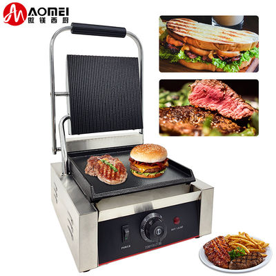 Grill elettrico commerciale portabile Panini Sandwich Griddle 305*340*190mm 10,8kg