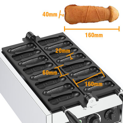 Commerciale Non Stick 8 Pcs elettrico Penis Waffle Maker con Temperatura Range di 50-300C