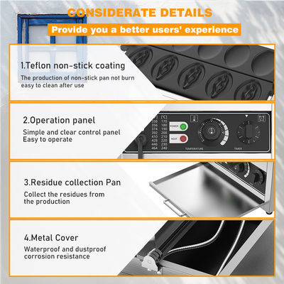 Equipaggiamento antiaderente per snack Vagina Waffle Maker elettrica 375*630*250mm per uso commerciale
