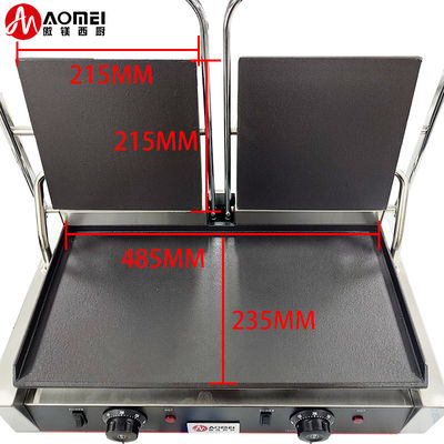 Acciaio inossidabile Fuso Ferro Panini Contact Grill Maker per ristorante Panetteria Snack 220v