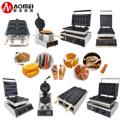 Macchina elettrica per la fabbricazione di waffle per snack bar Piastra antiaderente 250*350*250mm
